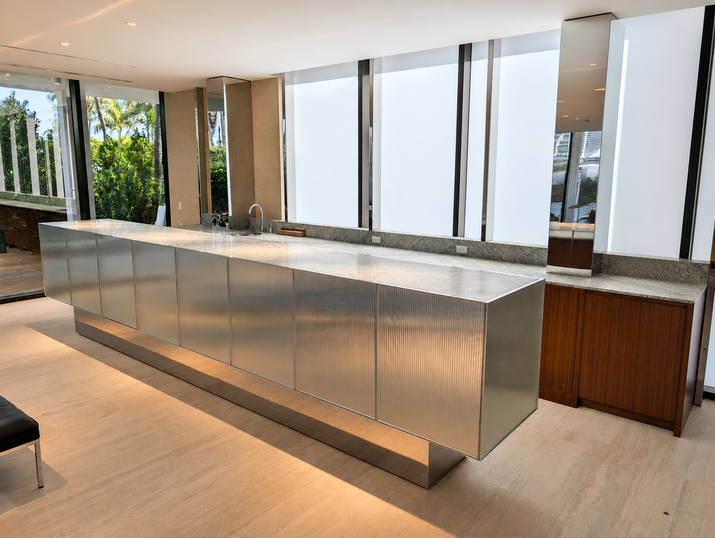 Custom Stainless Steel Kitchen Cabinetry