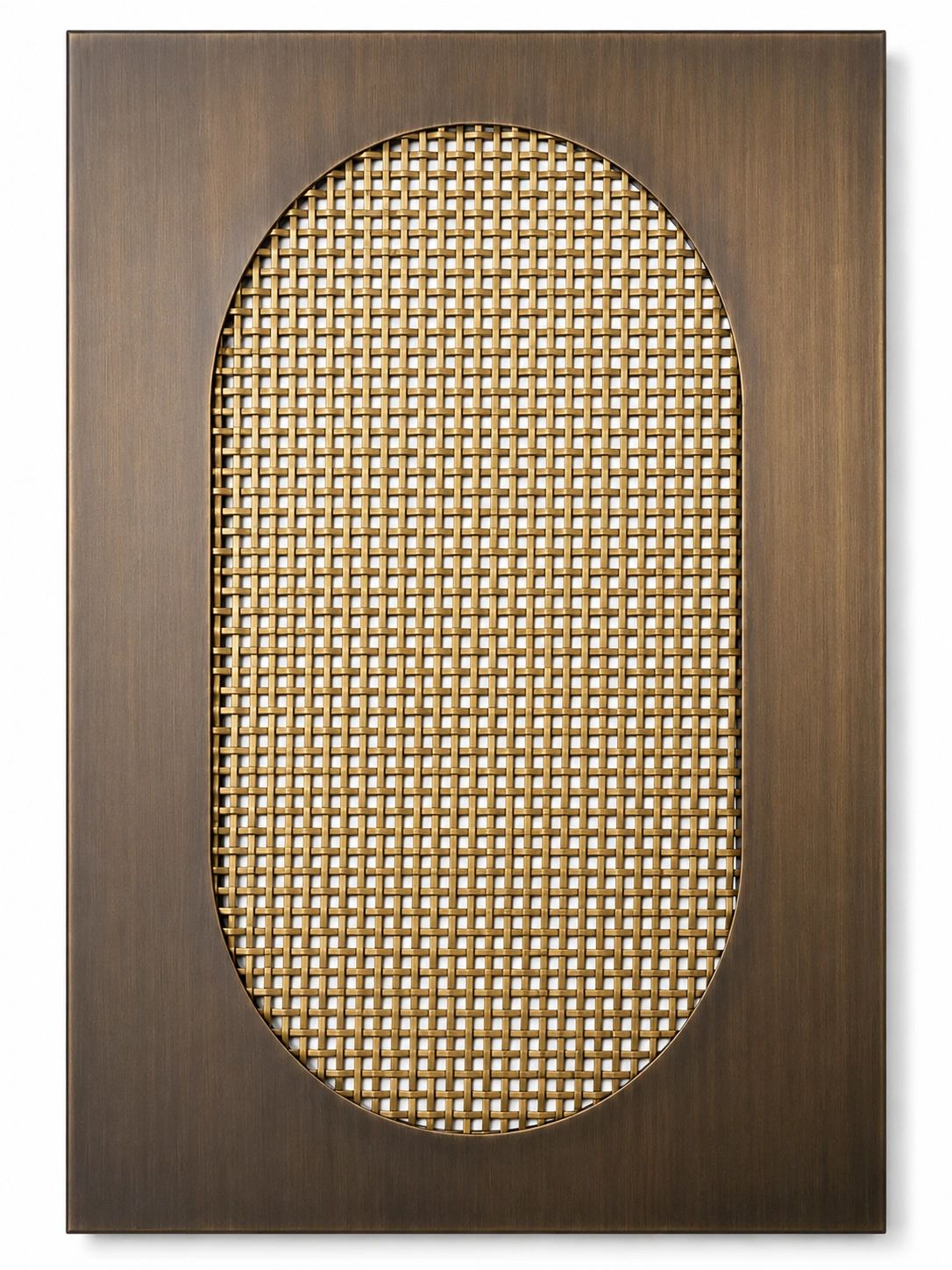 Brushed brass cabinet door finish