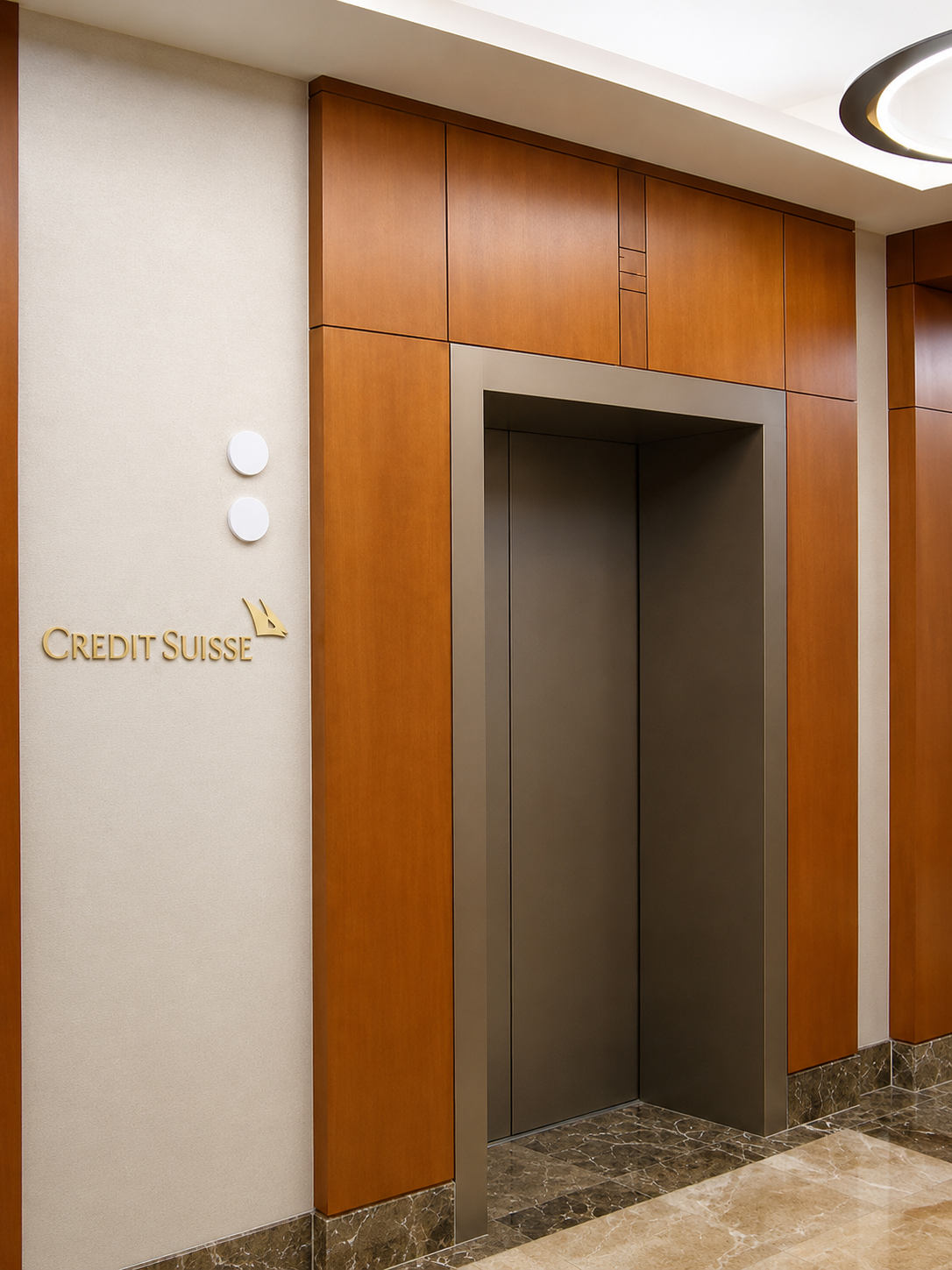 Custom architectural metal elevator portal trim